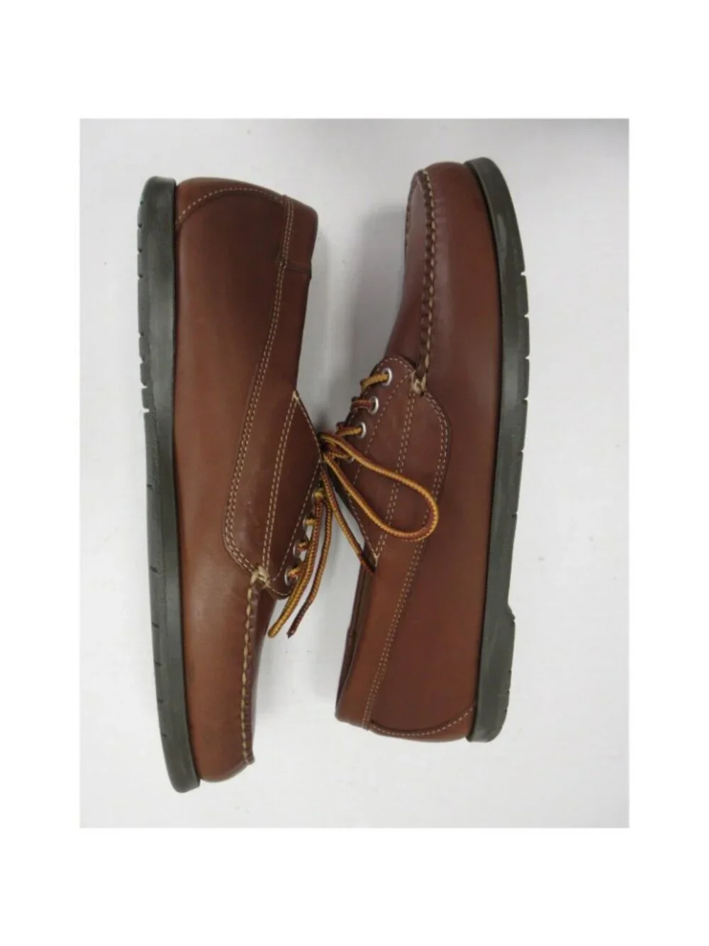 LL Bean Boat Shoes 11.5D Blucher Mocassin Leather Handsewn Lace Up NEW